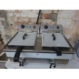 Infernus double tank electric fryer with front drain valves