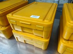 Two Rieber insulated food boxes.