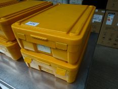 Two Rieber insulated food boxes.