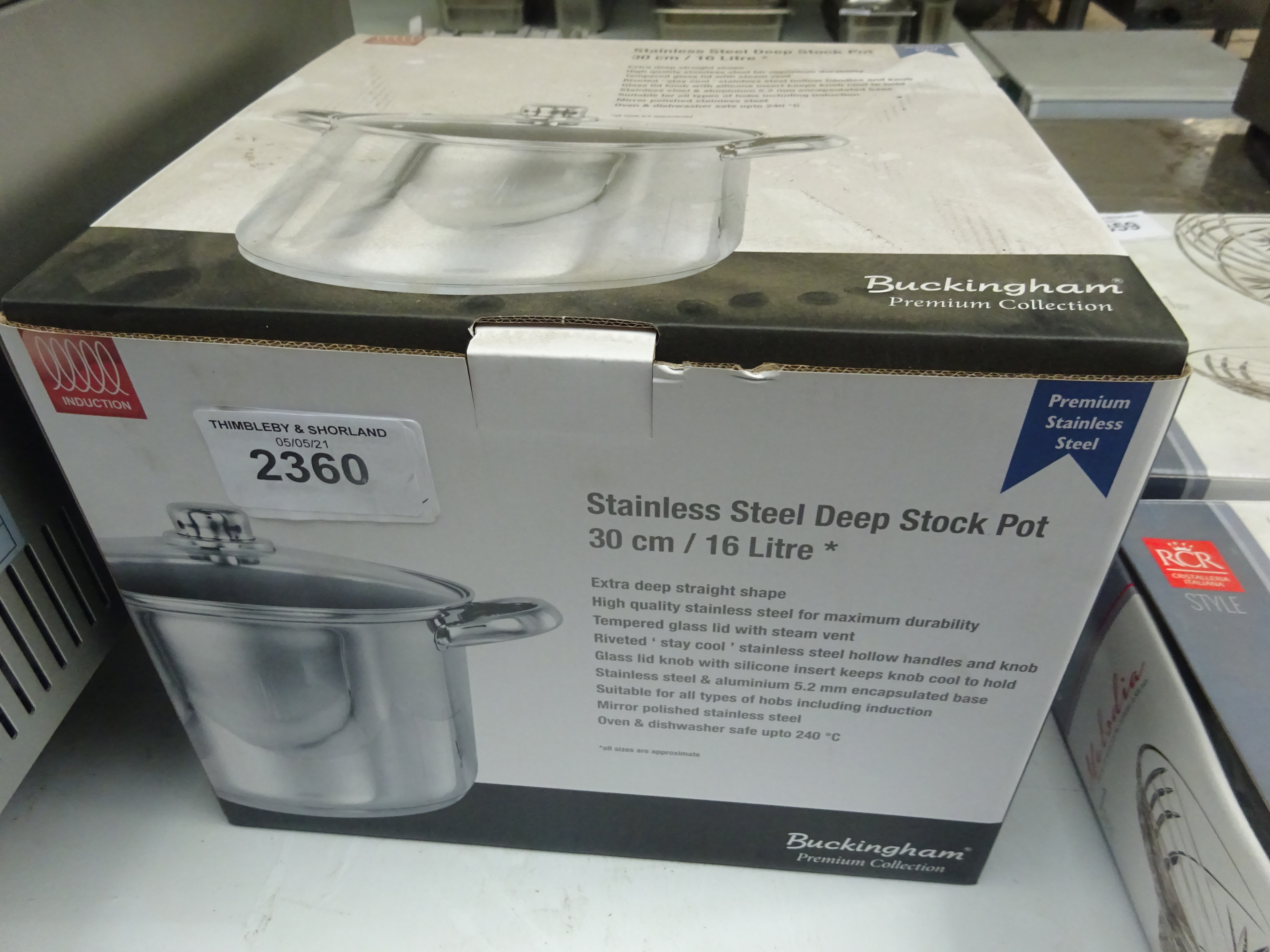 New stainless steel stock pot, 16ltr, 30cms