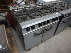 Falcon natural gas Dominator six burner commercial stainless steel range.