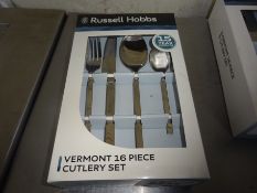 Sixteen piece Russell Hobbs Vermont cutlery set.