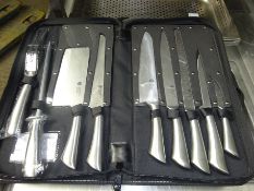 Nine piece chef knife set