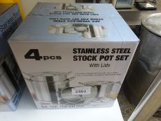 Four new stainless steel stock pot set