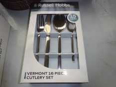 Sixteen piece Russell Hobbs Vermont cutlery set.