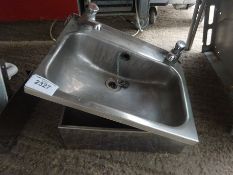 Stainless steel hand sink with taps