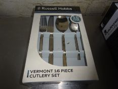 Sixteen piece Russell Hobbs Vermont cutlery set.