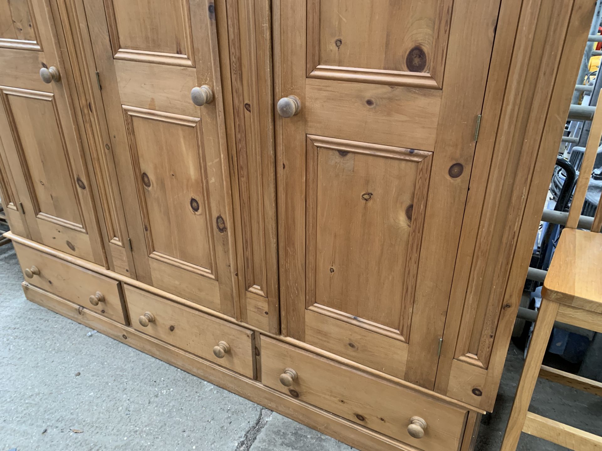 Large pine wardrobe - Image 3 of 5