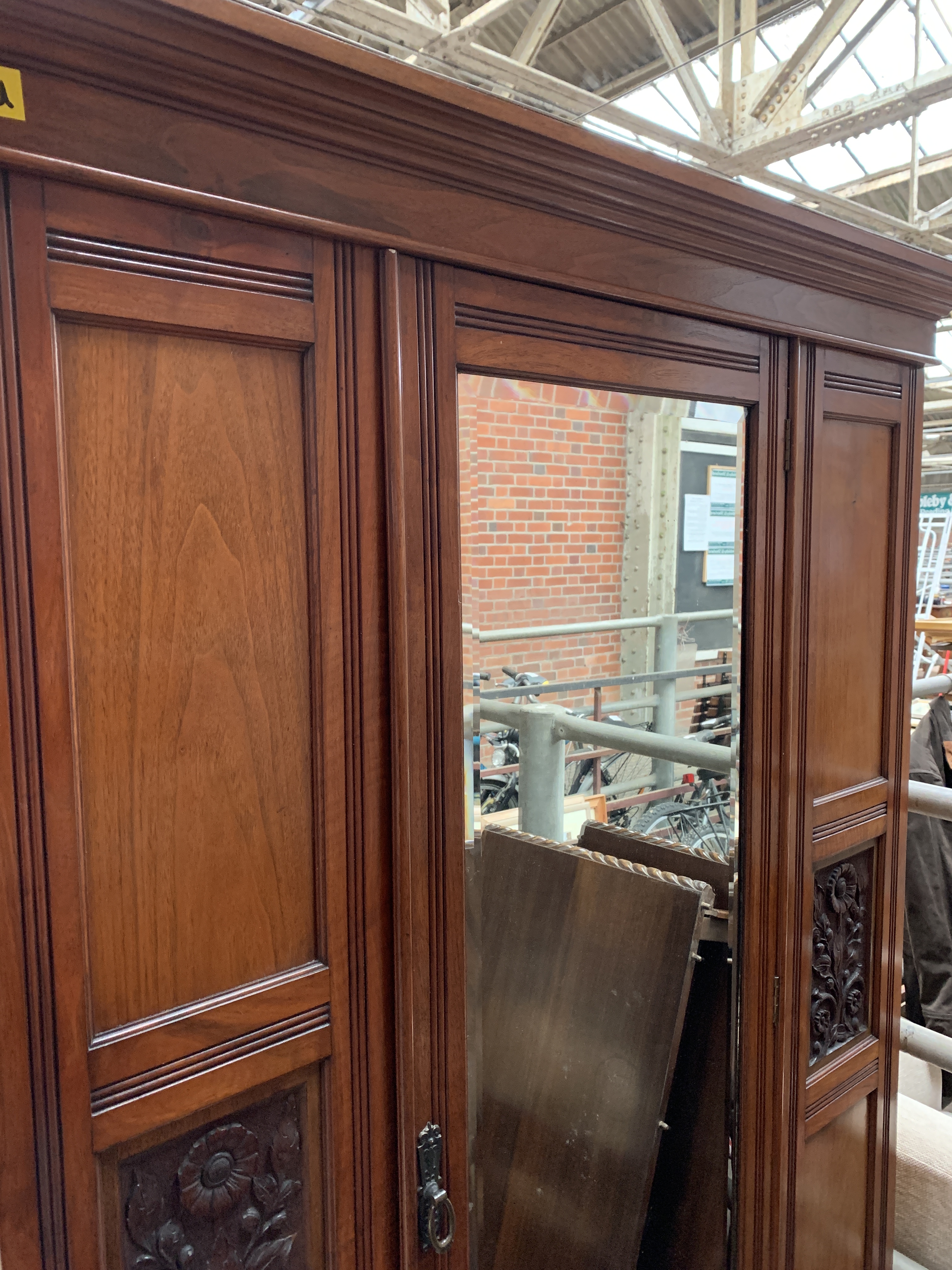 Edwardian mahogany single wardrobe - Image 6 of 6