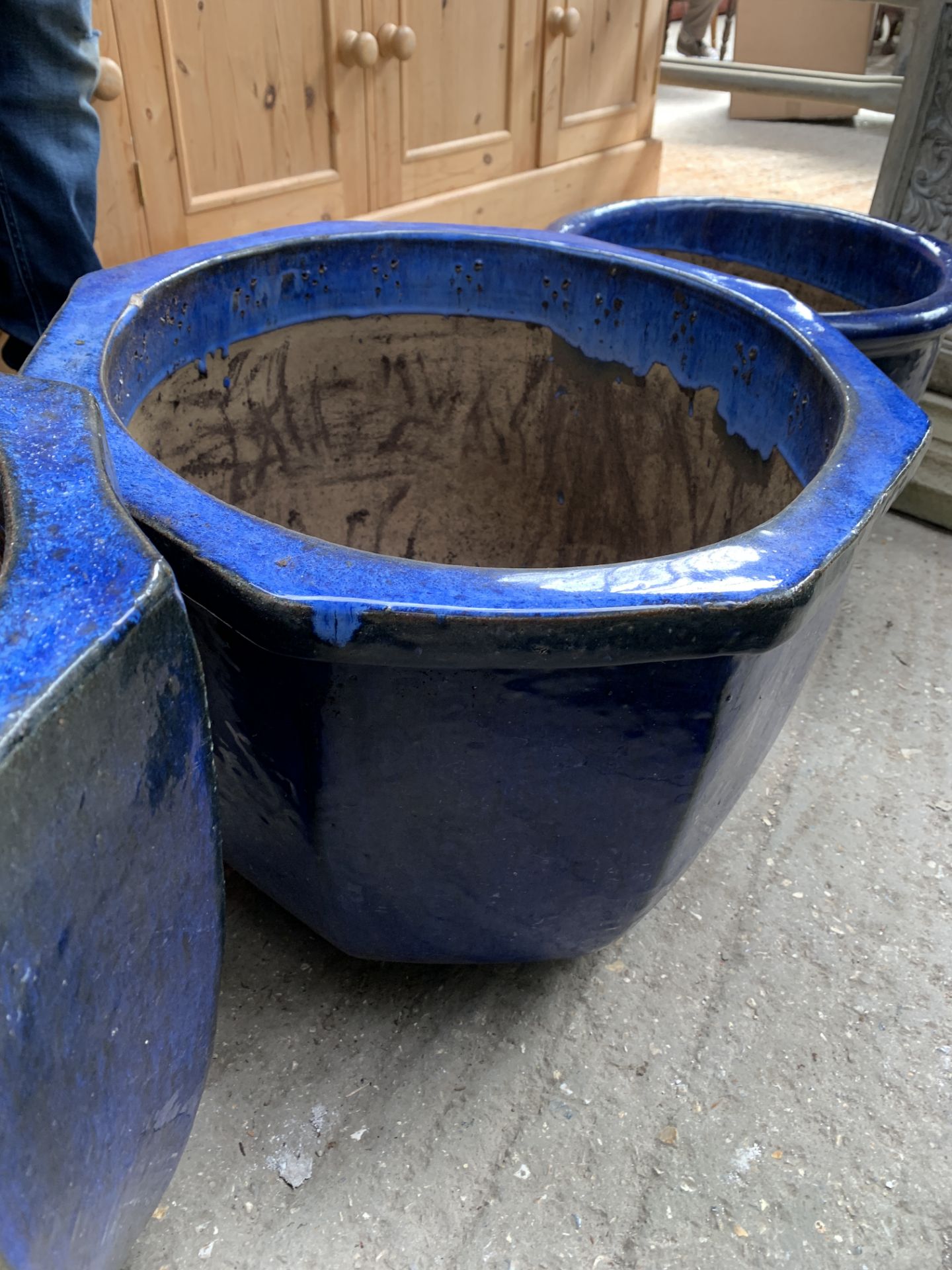 Three glazed planters - Image 2 of 5