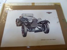 Approximately 100 boxed lithographs of a Bentley 3 litre Speed Model