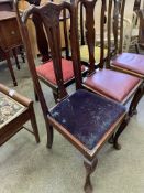 Four mahogany framed high back dining chairs
