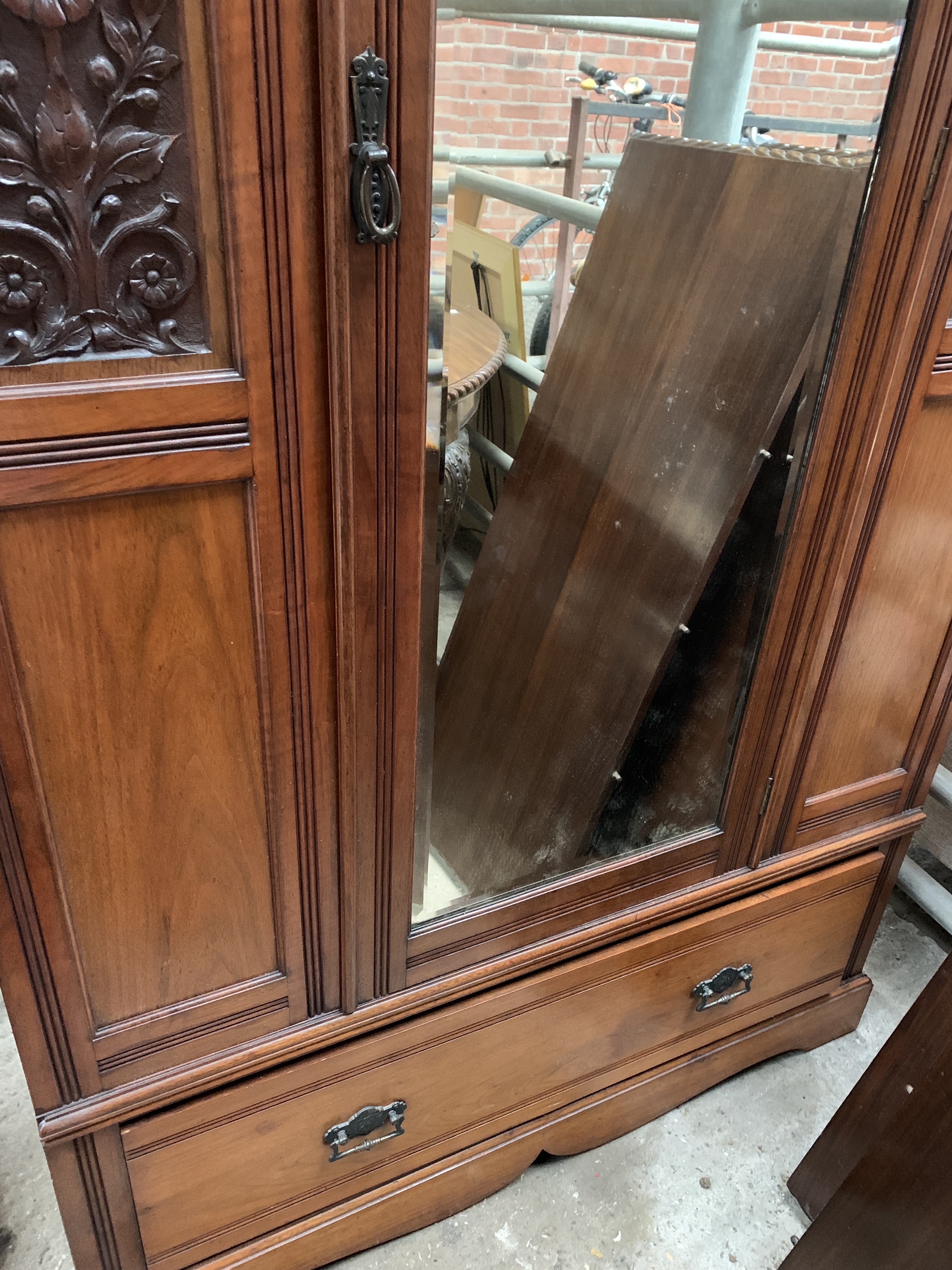 Edwardian mahogany single wardrobe - Image 5 of 6