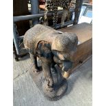 Carved wooden African elephant