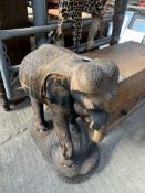 Carved wooden African elephant