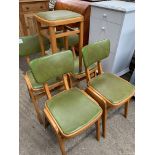 Four 1960's chairs and matching stool