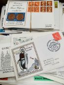 Box of pre-decimal first day covers, and quantity of stamps