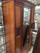 Edwardian mahogany single wardrobe