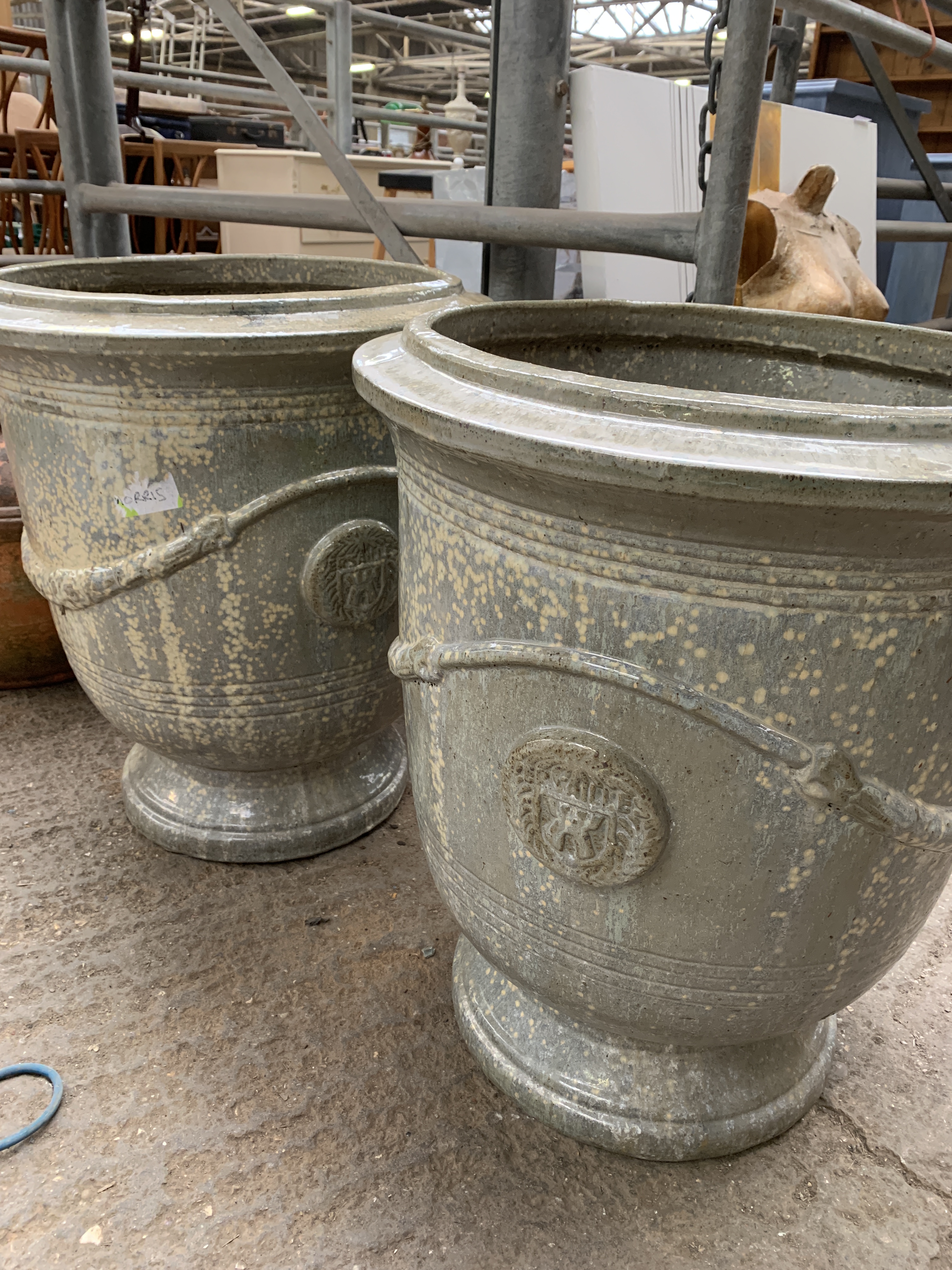 Two glazed stoneware urn shaped pots - Image 3 of 3