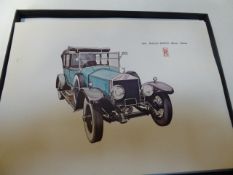 Approximately 100 boxed lithographs of a 1921 Rolls-Royce Silver Ghost,