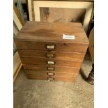 Small oak filing chest of six drawers