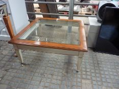 Square wood framed low table