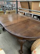 Mahogany D-end wind-out dining table