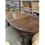 Mahogany D-end wind-out dining table