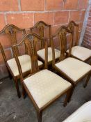 Five mahogany framed dining chairs