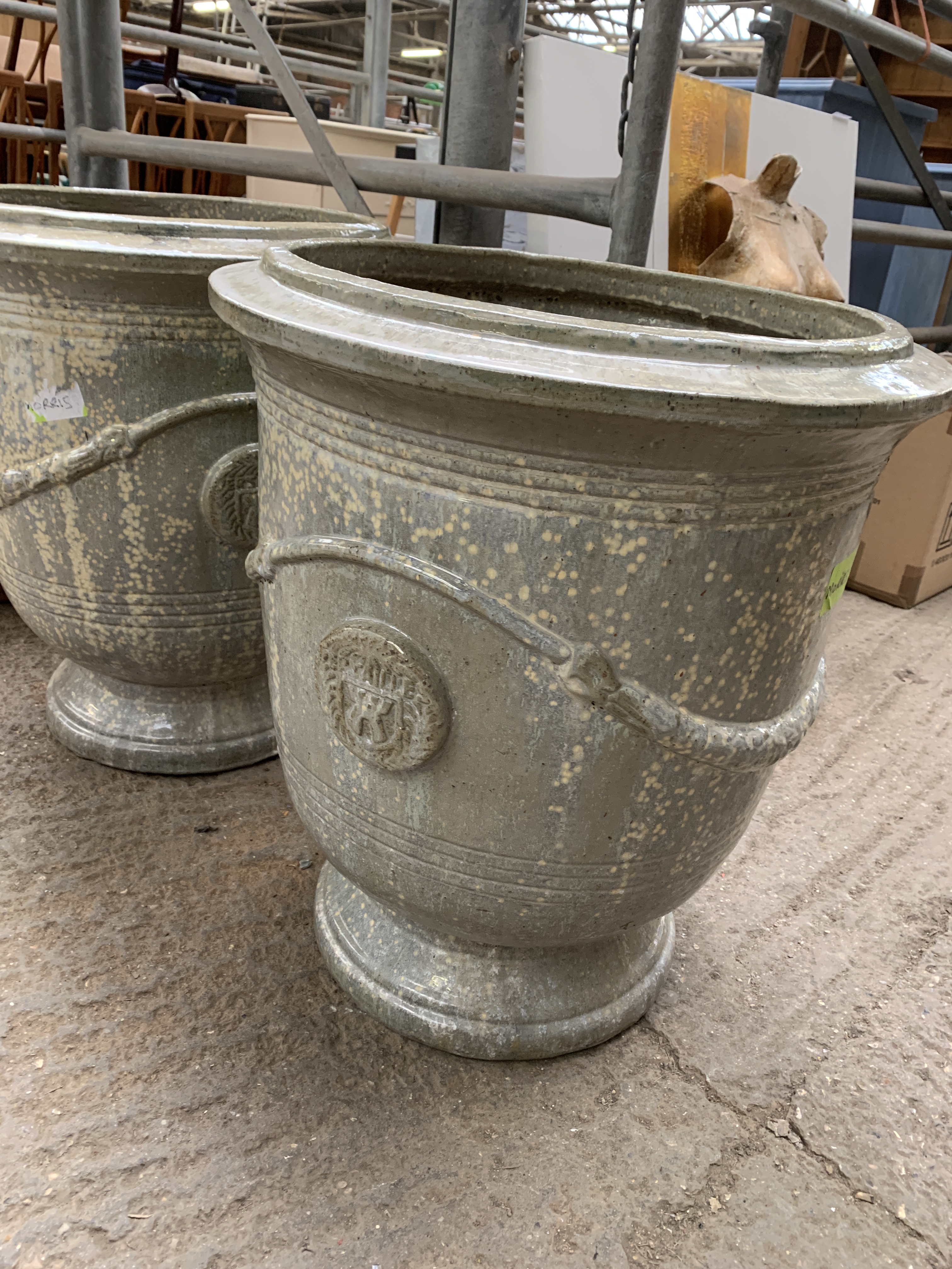 Two glazed stoneware urn shaped pots - Image 2 of 3