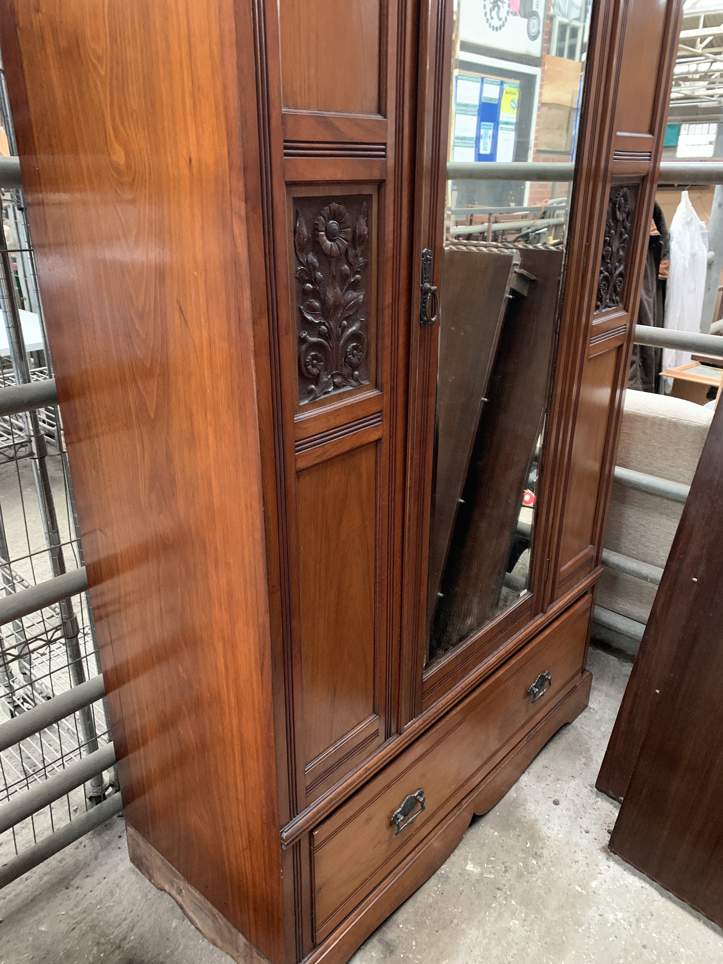 Edwardian mahogany single wardrobe - Image 2 of 6