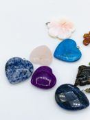 Ten assorted gemstone pendants