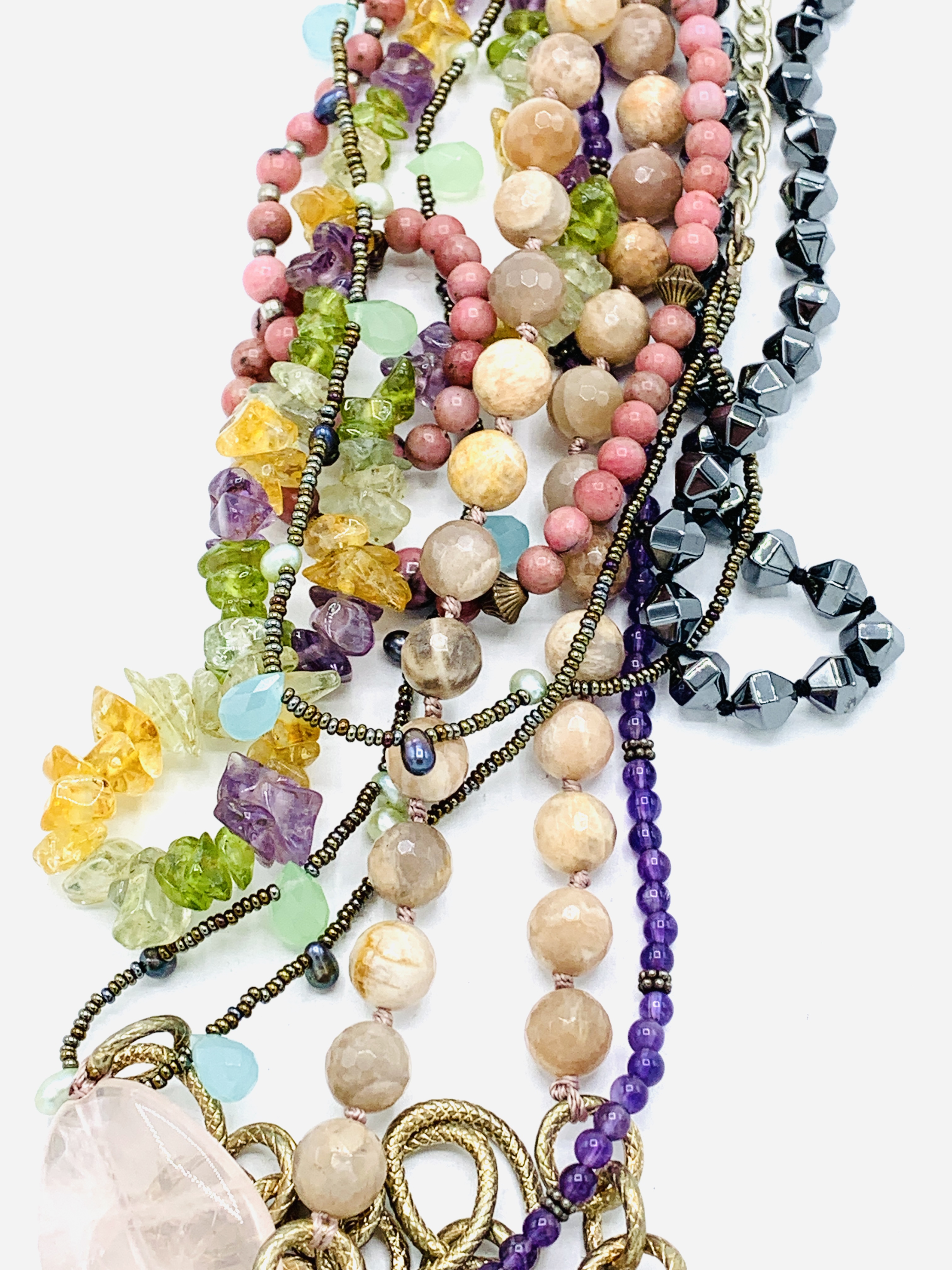 Six various gemstone necklaces - Image 2 of 2