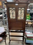 Oak bookcase with glazed cupboard