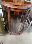 Mahogany demi lune glass fronted curved cabinet