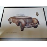 Approximately 50 boxed lithographs of a 1936 Cord 810 Sportsman