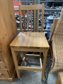 Oak laminate bar chair
