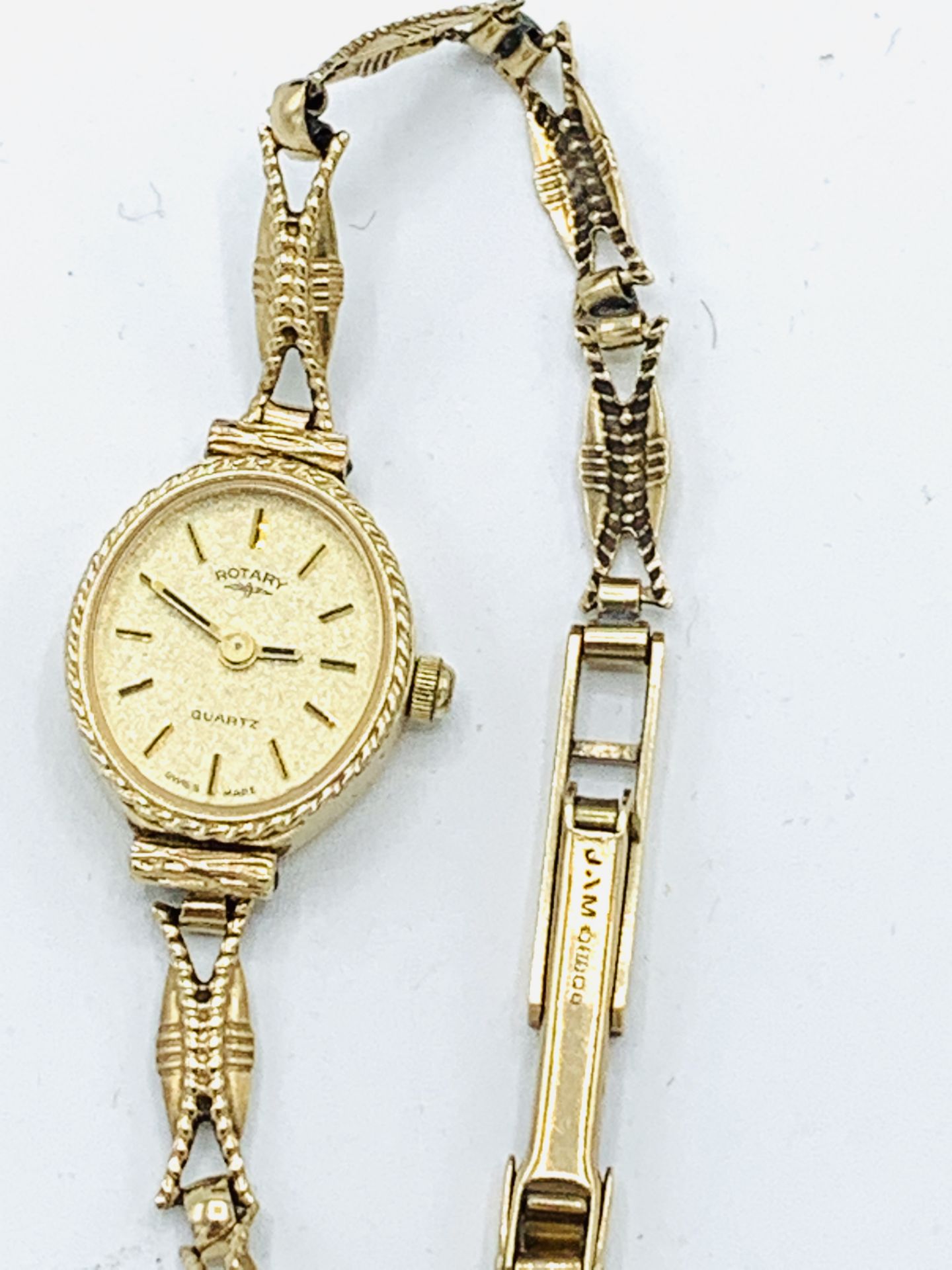 Rotary lady's quartz watch with 9ct gold case and strap