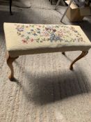 Mahogany frame with tapestry seat double piano stool