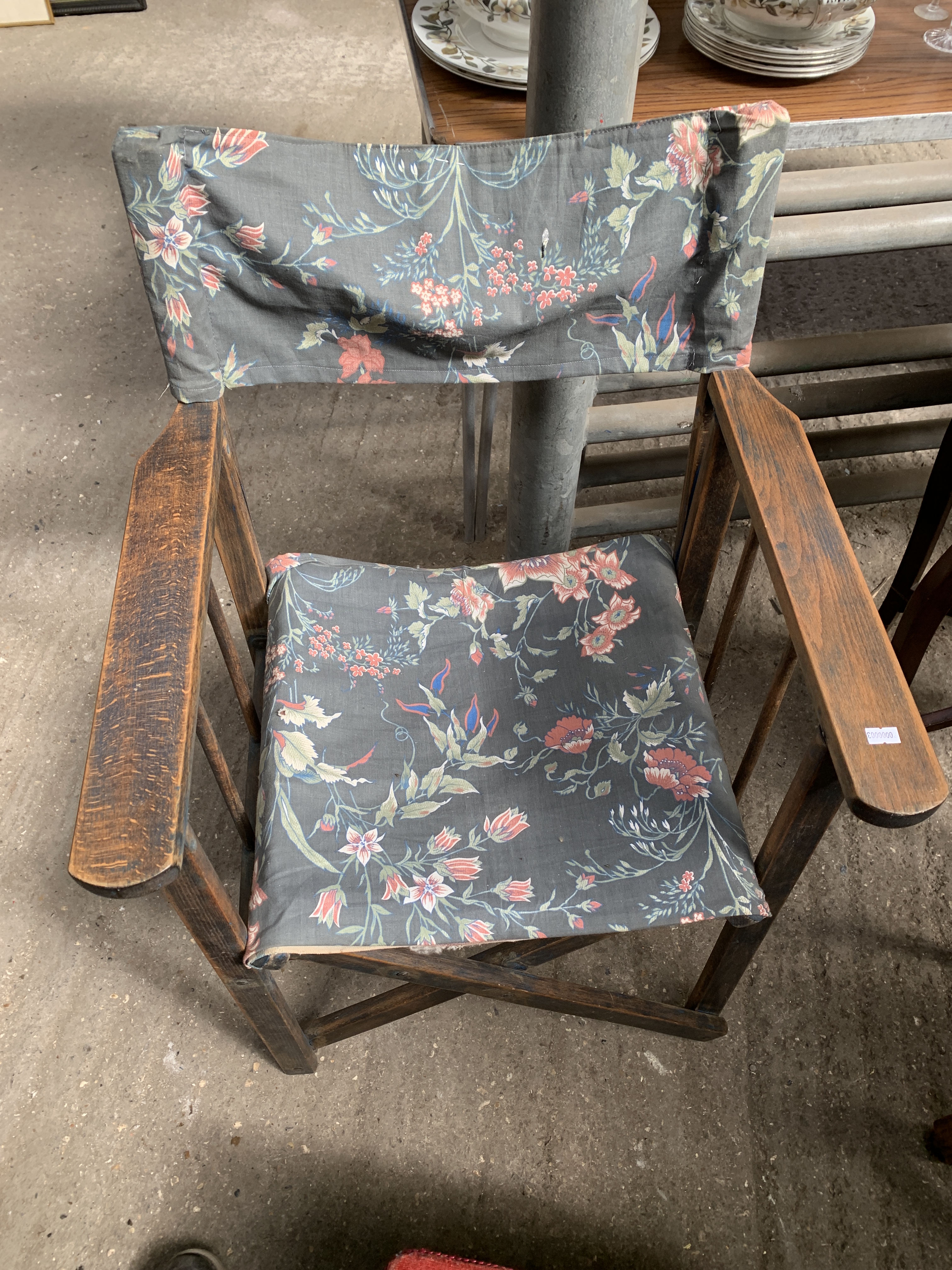 Mahogany hexagonal side table; garden chair; oak footstool; oak side table and mahogany table - Image 8 of 12