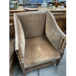 Pair of oak framed library chairs