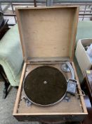 Boxed wind-up gramophone with early Columbia Electric stylus