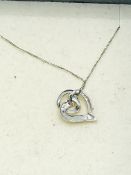 9ct white gold heart necklace