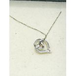 9ct white gold heart necklace