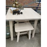 Laminate kitchen table with two matching stools
