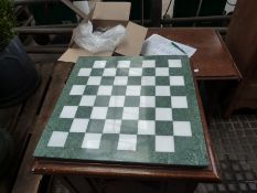 Marble effect chess set and board