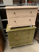 Two painted pine chest of drawers