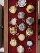 40 quartz pocket watches by Hachette, in 3 drawer cabinet