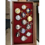 40 quartz pocket watches by Hachette, in 3 drawer cabinet