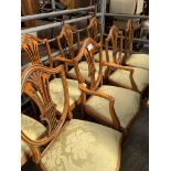 Set of eight shield back chairs